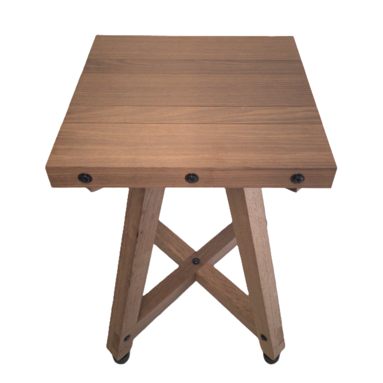 Handcrafted in USA, Outdoor Table, Unfinished Hardwood Red Oak 19" W X 18.5" L X 24.75" H