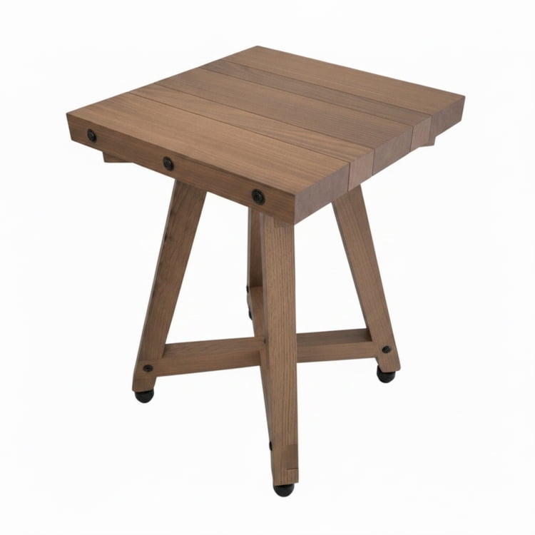 Handcrafted in USA, Outdoor Table, Unfinished Hardwood Red Oak 15" W X 14.5" L X 24.75" H