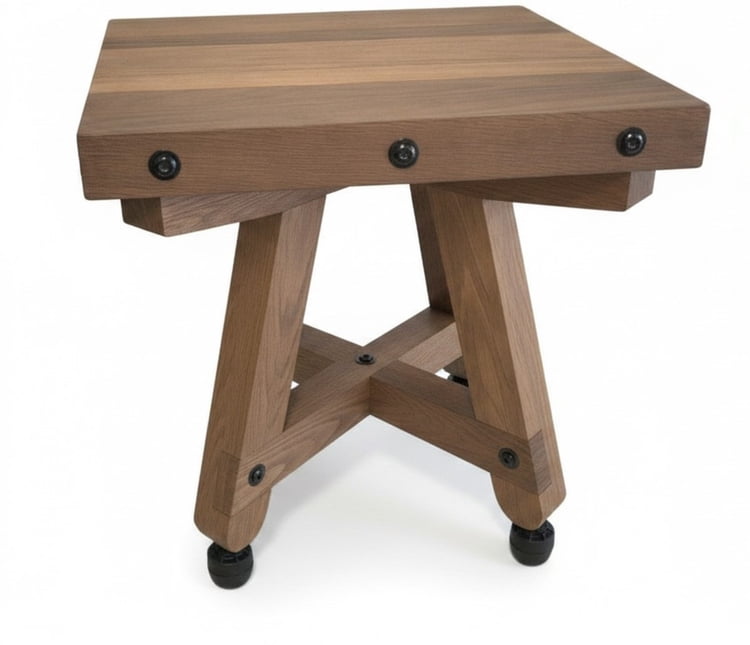 Handcrafted in USA, Outdoor Table, Unfinished Hardwood Red Oak 15" W X 14.5" L X 16.0" H