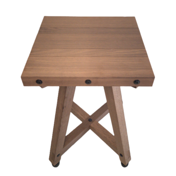 Handcrafted in USA, Outdoor Table, Unfinished Hardwood Red Oak 19" W X 18.5" L X 24.75" H