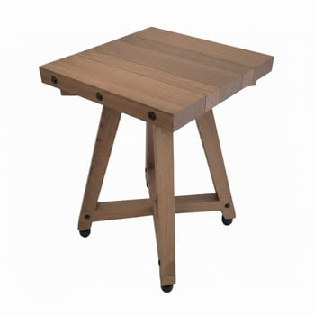 Handcrafted in USA, Outdoor Table, Unfinished Hardwood Red Oak 15" W X 14.5" L X 24.75" H
