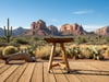 Handcrafted in USA, Outdoor Table, Unfinished Hardwood Red Oak 19" W X 18.5" L X 24.75" H