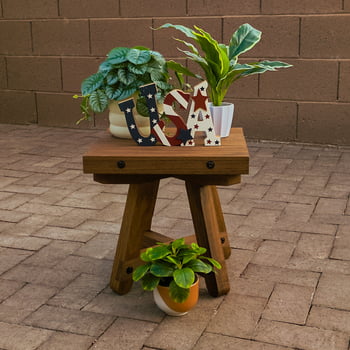 Handcrafted Thermally Modified Red Oak Small Table - 15" Top