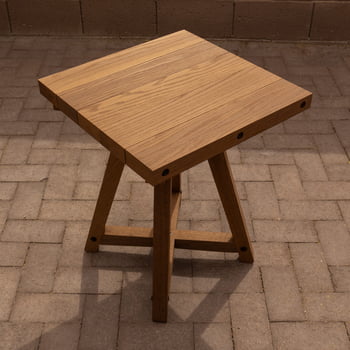 Handcrafted Thermally Modified Red Oak Tall Table - 19" Top
