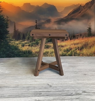Handcrafted Thermally Modified Red Oak Tall Table - 19" Top