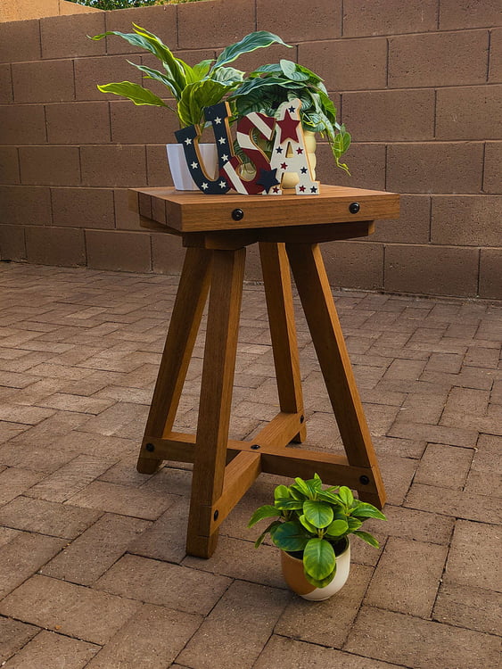 Handcrafted Thermally Modified Red Oak Tall Table - 15" Top