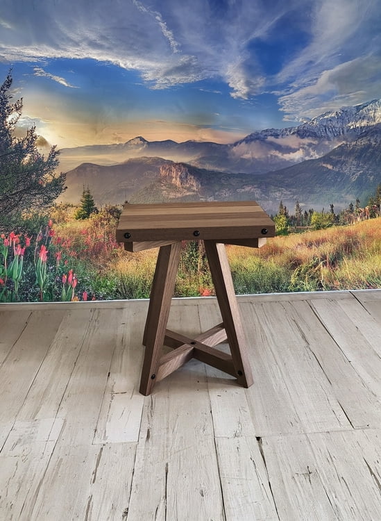 Handcrafted Thermally Modified Red Oak Tall Table - 15" Top