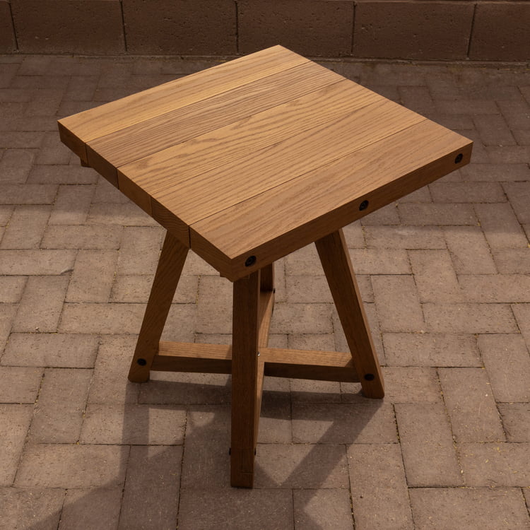 Handcrafted Thermally Modified Red Oak Tall Table - 19" Top